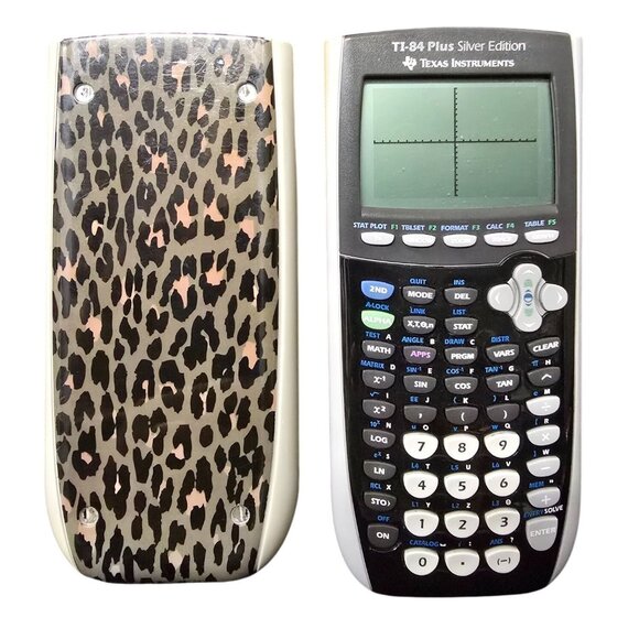 Texas Instruments TI-84 Plus Silver Edition Graphing Calculator Leopard Cover - Picture 1 of 6